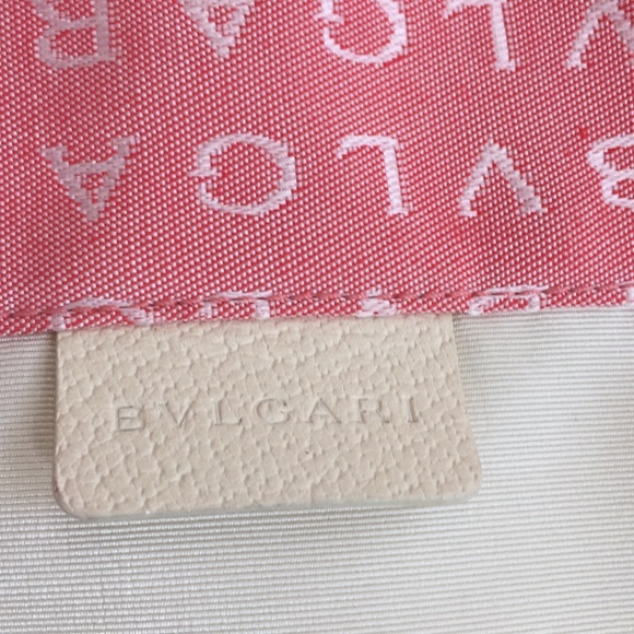 BVLGARI MAEREA Pink/Coral Leather Trim Satchel - Picture 14 of 15